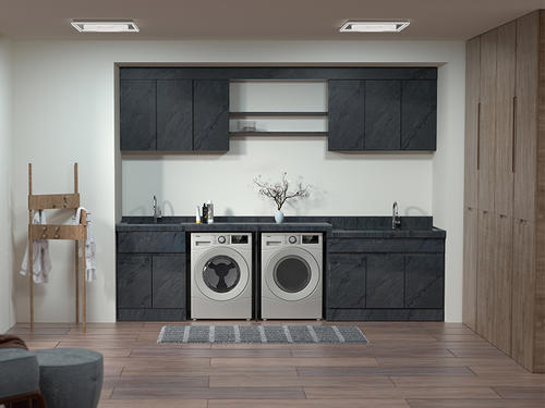 Black Laundry Storage Cabinet THE ZH-03 SERIES With Two Washing Machine Storage